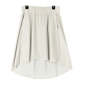 Athleta Cosmic Skirt Beige Size S High Waist Asymmetric Stretch Activewear Chic